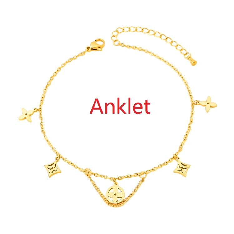 Manufacturer Customized High-Quality Jewelry 2022 New Wholesale Women&prime;s Charm Anklet Stainless Steel Gold Fashion Anklet