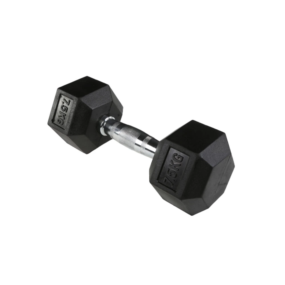 Rubber Coated Solid Steel Cast-Iron Dumbbell for Muscle Toning, Full Body Workout, Home Gym Dumbbell, Sold in Single