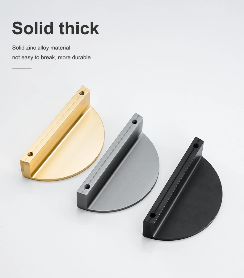 Brushed Brass Black Grey Drawer Pull Manufacturer Hardware 64mm Handles Aluminum Alloy Metallic Hotel Cabinet Hand