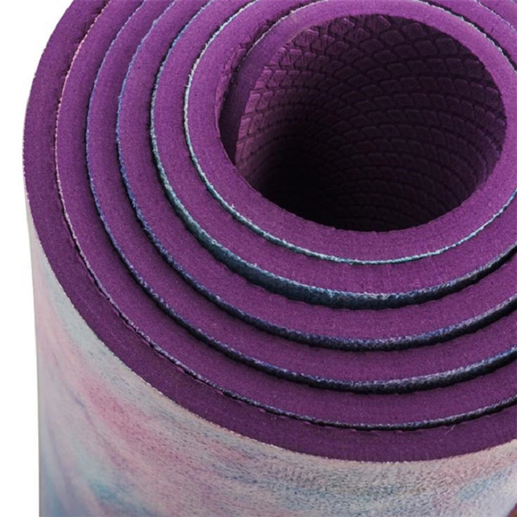 Non-Slip 6mm Home Gym Fitness Micro Suede TPE Yoga Mat