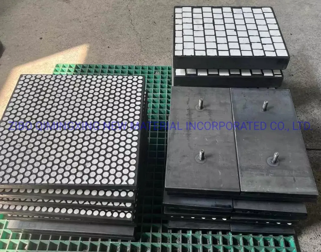 Ceramic-Rubber Composited Plates with Steel Bar with Bolts for Chute Liners