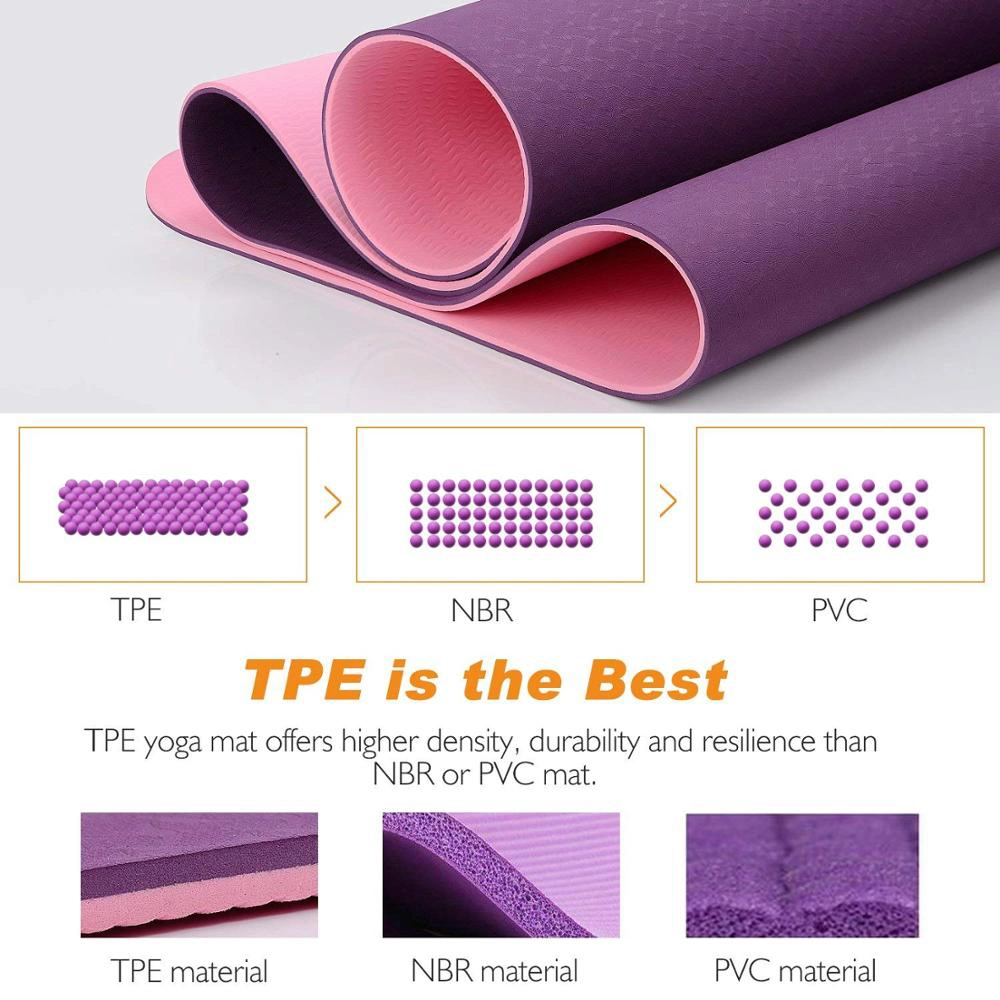 Yoga Mat 10mm Hangable Extra Wide and Extra Thick Non Slip Exercise &amp; Fitness Yoga Mat with Band