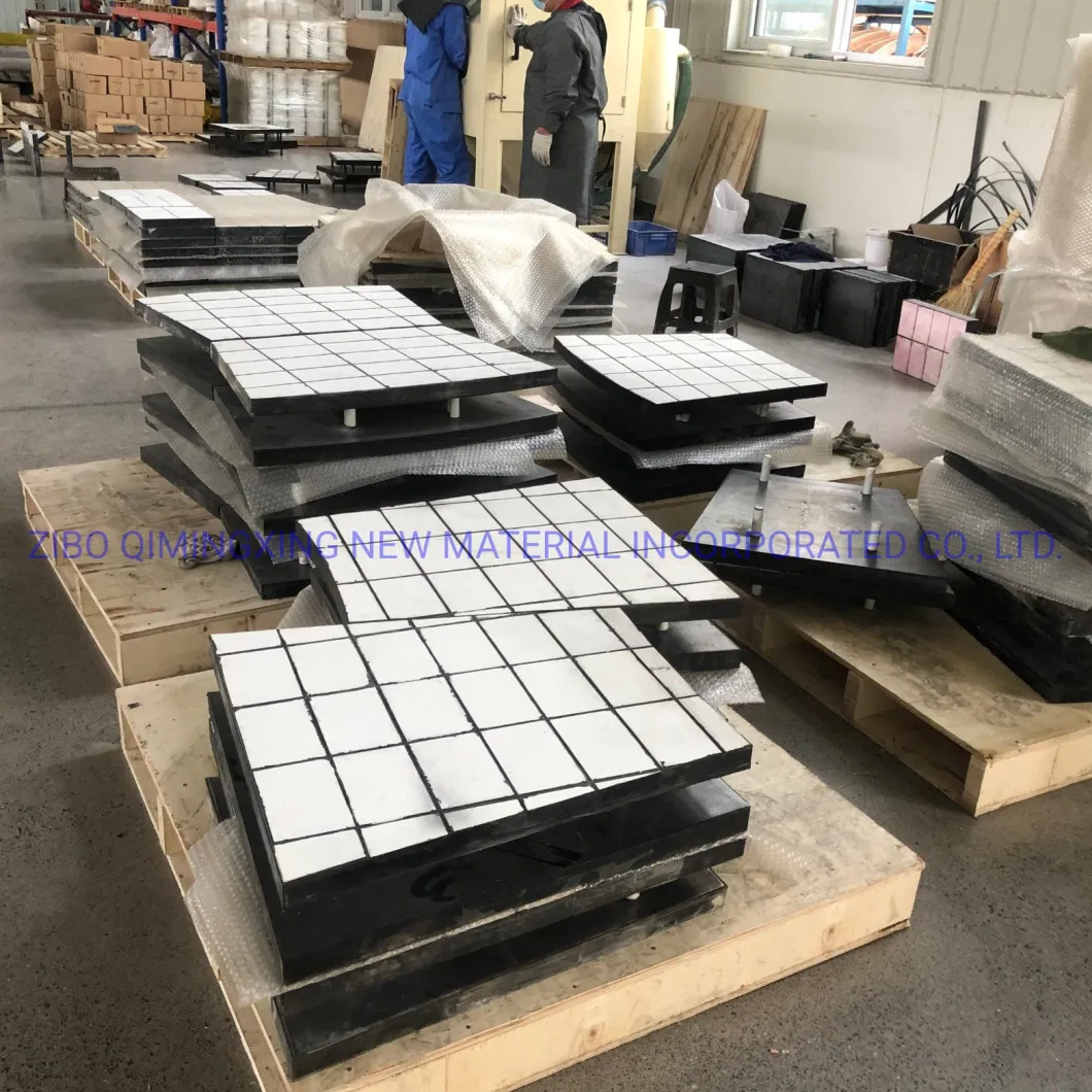 Ceramic-Rubber Composited Plates with Steel Bar with Bolts for Chute Liners