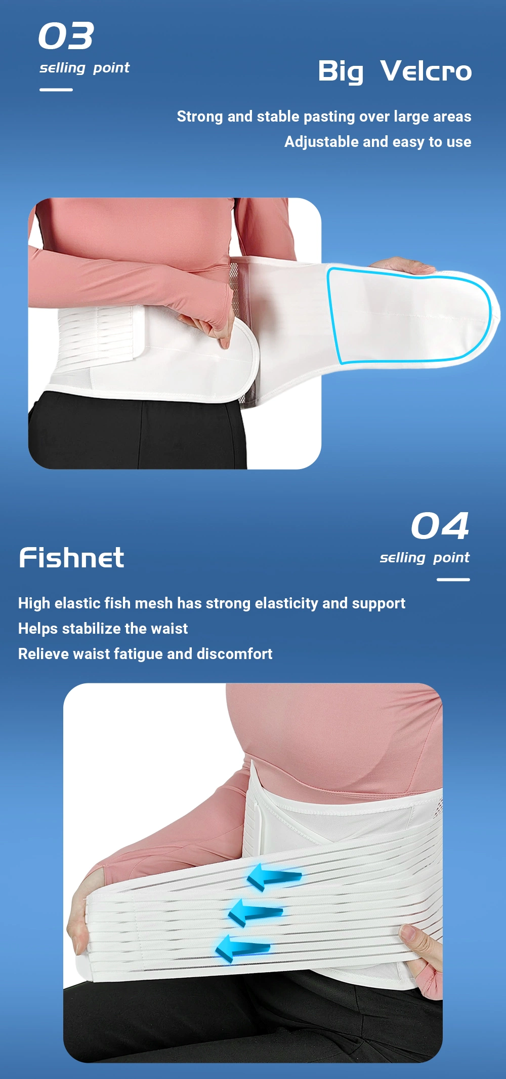 Professional Protect Medical Working Safety Double Pull Breathable Waist Support Brace Back Pad Lumbar Back Belt