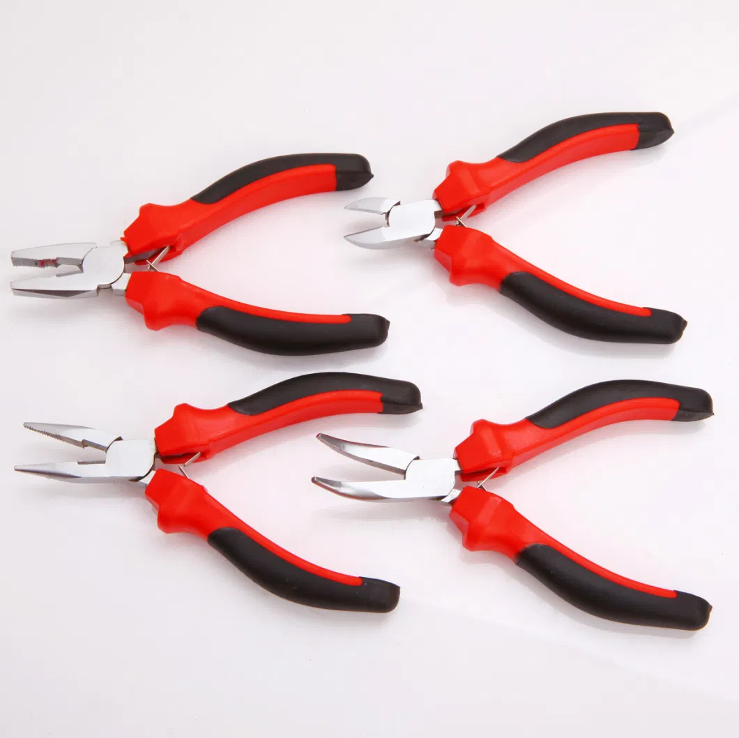 Mini Pliers, Professional Hand Tool, Hardware Tool, CRV or Carbon Steel, Dipped /PVC Handle, Polish, Nickel Plated, 4.5&quot;, 5&quot;, 5.5&quot;