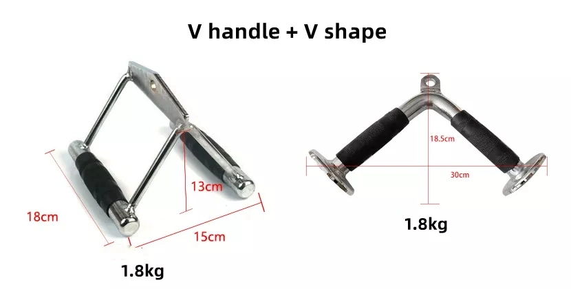 Weight Machine Accessories with Press Down Cable Attachment V Handle with Rotation Tricep Rope Rotating Bar