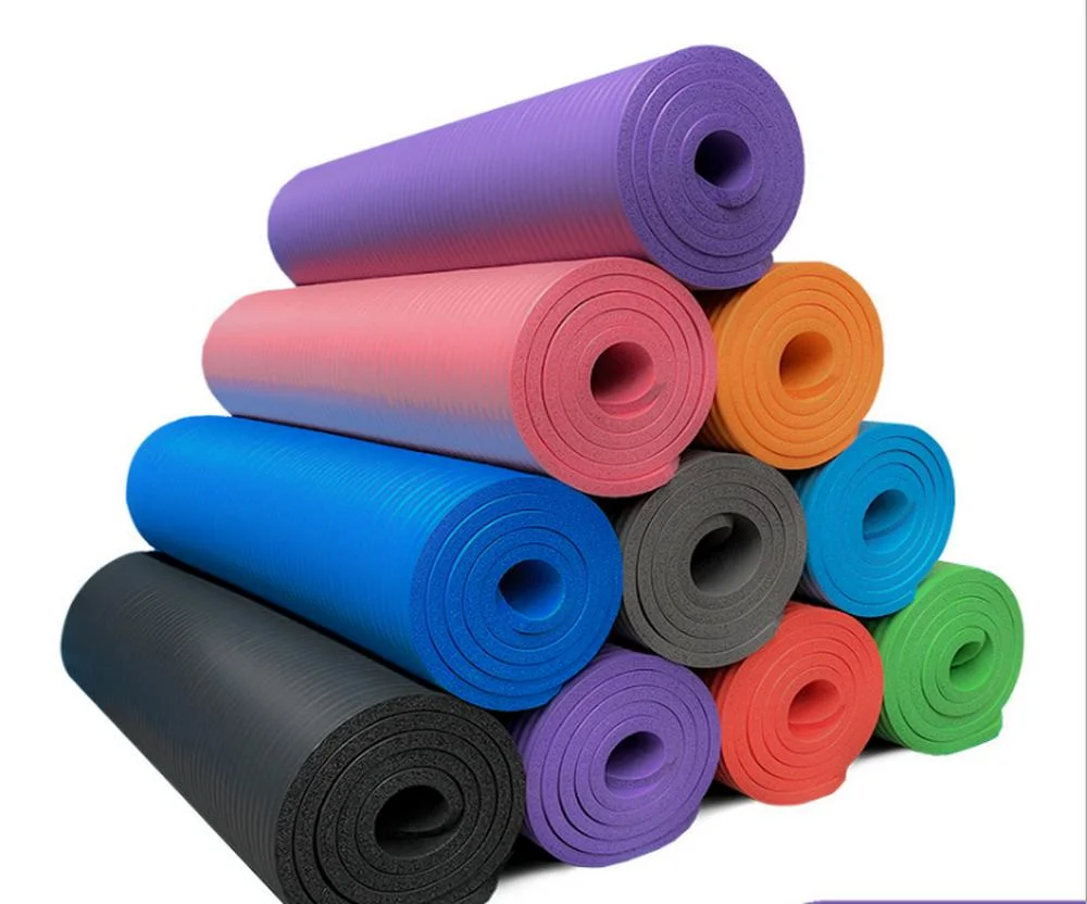 Eco Friendly 10mm 13mm 15mm Rubber Large Yoga Mat Gray Pilates Travel Fitness Non Slip Yoga Mat