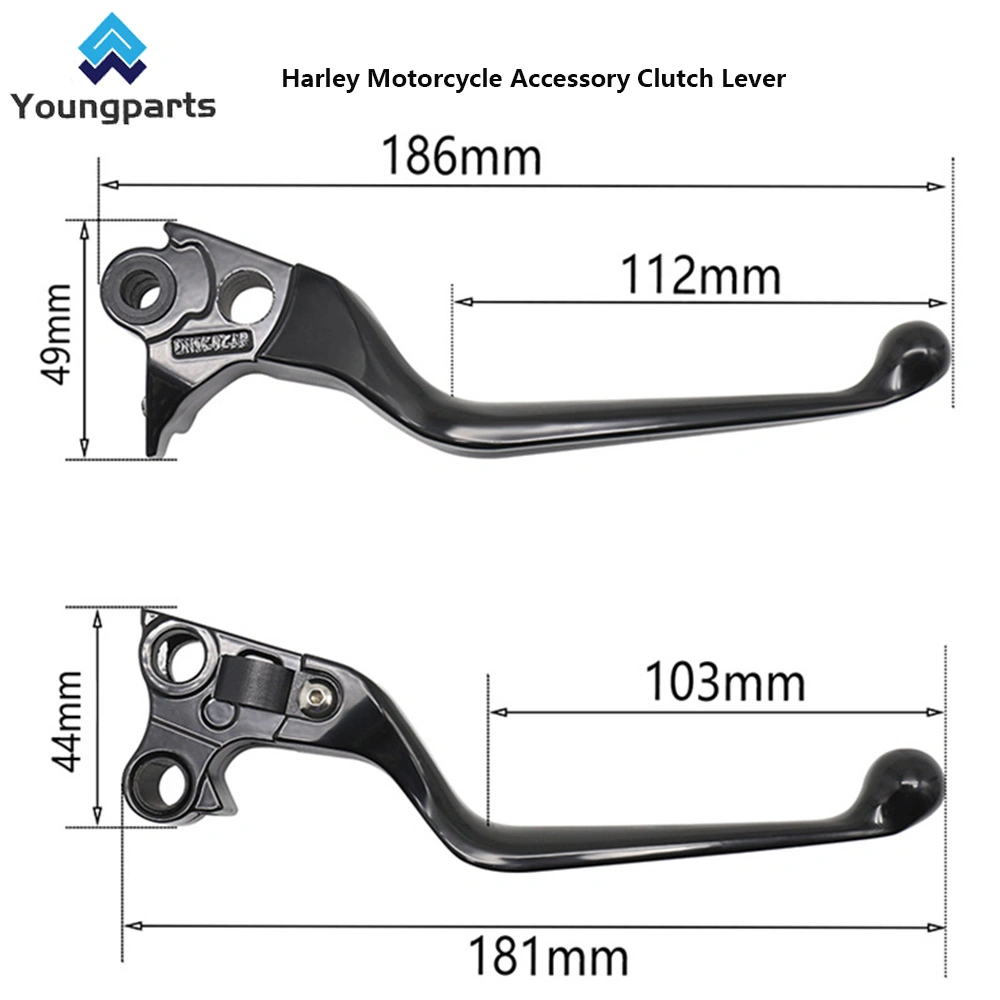 Youngparts 1 Pair Motorcycle Brake Clutch Hand Lever Handle for Harley Softail Fat Boy Flst 1996-14 Dyna Low Rider Street Fat Bob Fxd Fld