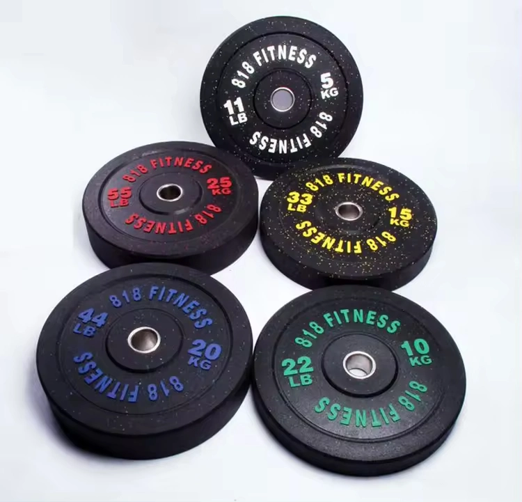Wholesale Commercial Gym Household Particle Color Exercise Rubber Coated Weight Plates