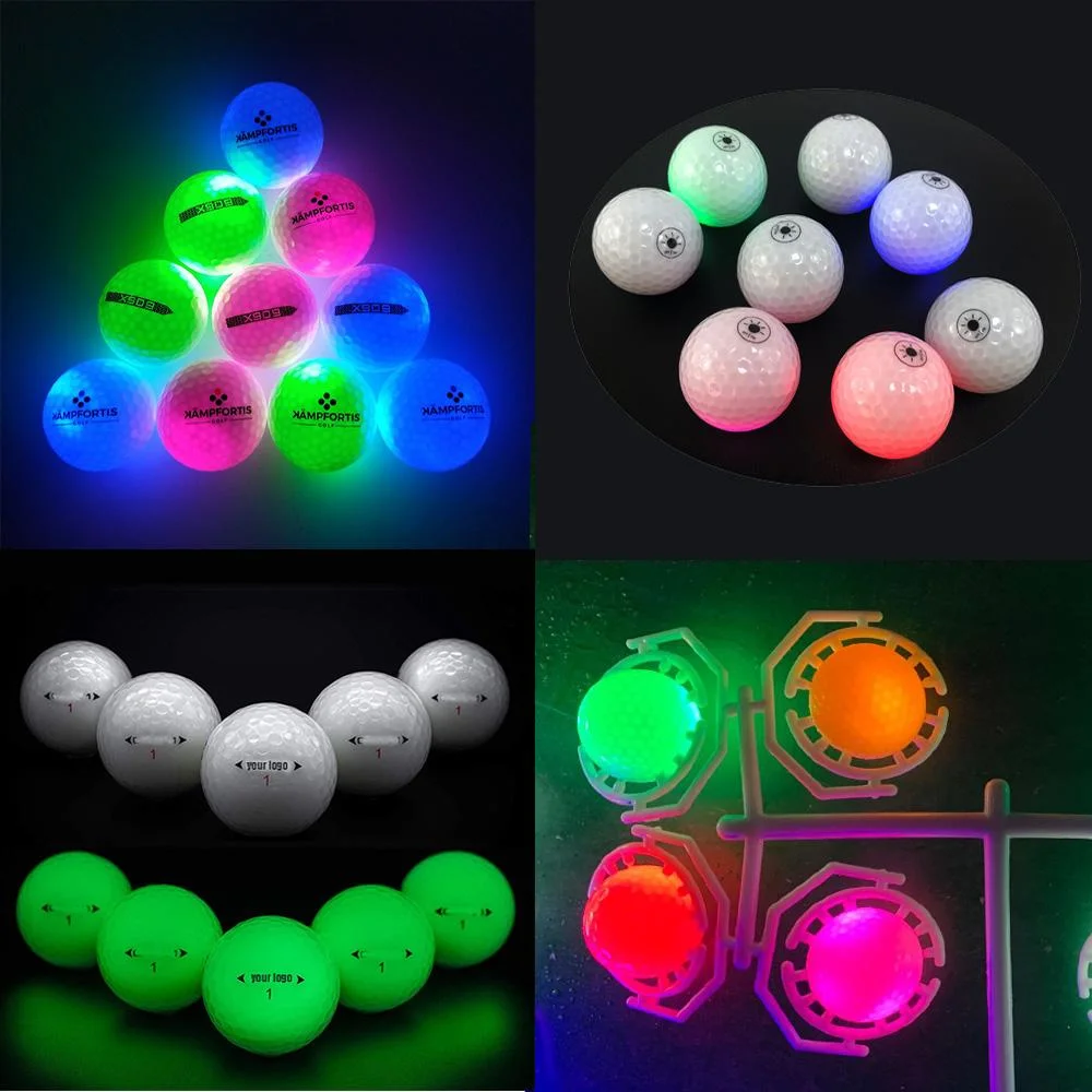 Wholesale 6 Pack Golf Gift Box Custom Logo LED Golf Balls Glow in The Dark Golf Balls for Night Sports