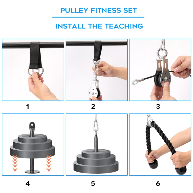 Portable Pulley Cable Machine Home Gym Arm Machine Fitness Exercise Tool for Body Building Exercise Training Equipment Esg13307