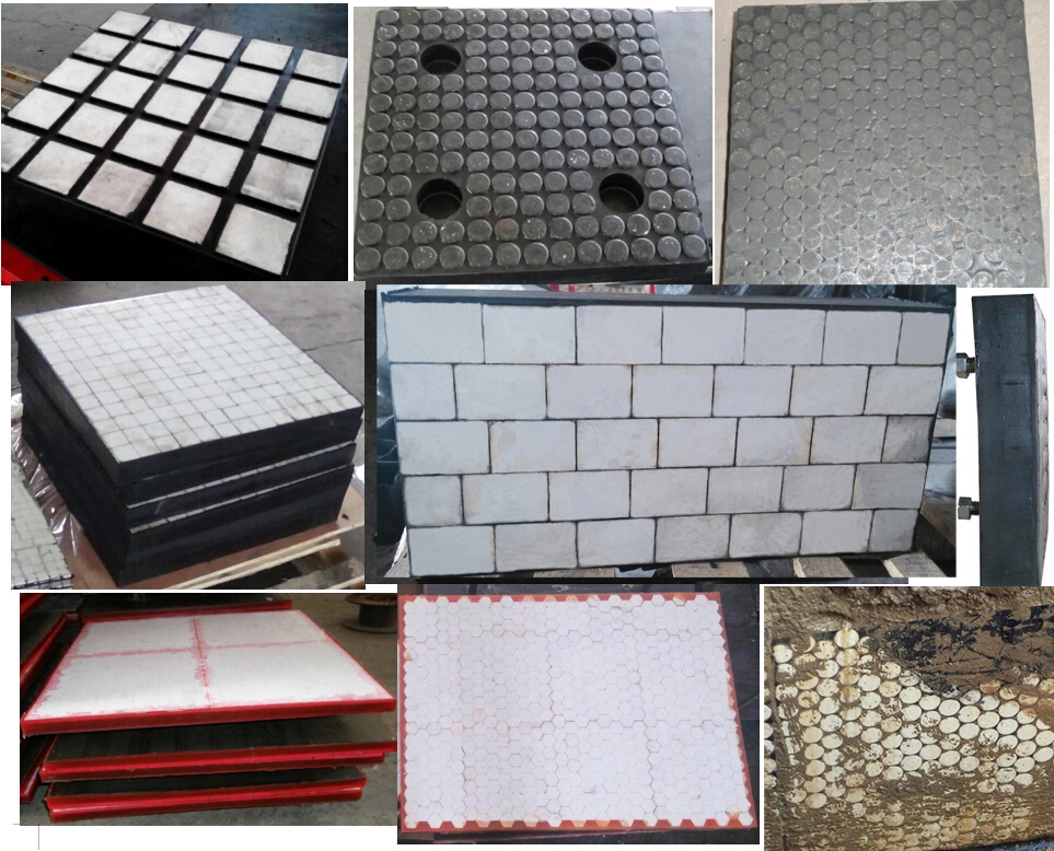 Wear Resistant Chute Ceramic Lining Composite Rubber Ceramic Wear Liner Plate