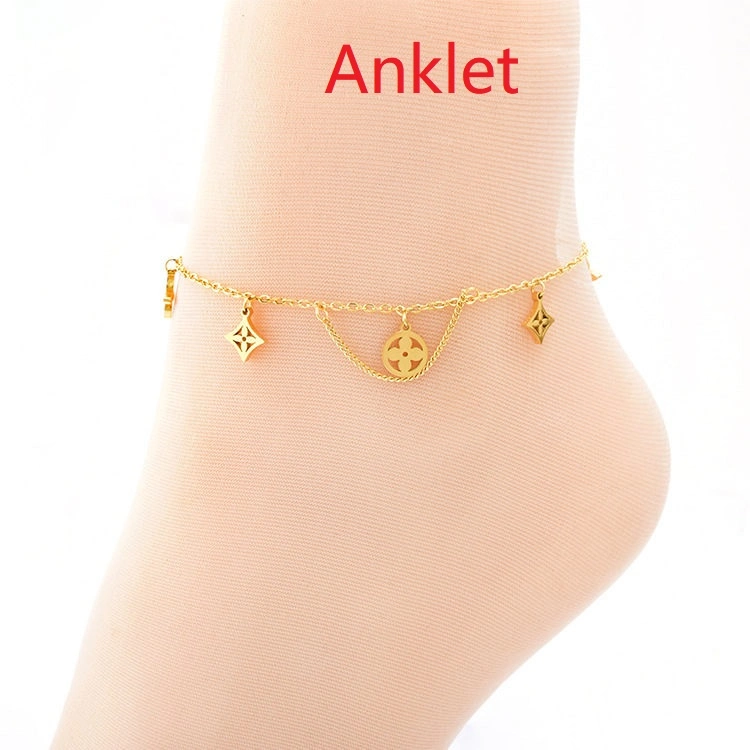 Manufacturer Customized High-Quality Jewelry 2022 New Wholesale Women&prime;s Charm Anklet Stainless Steel Gold Fashion Anklet