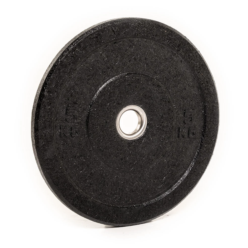 Black Rubber Solid Bumper Plates for Weightlifting Free Weights Op Plate