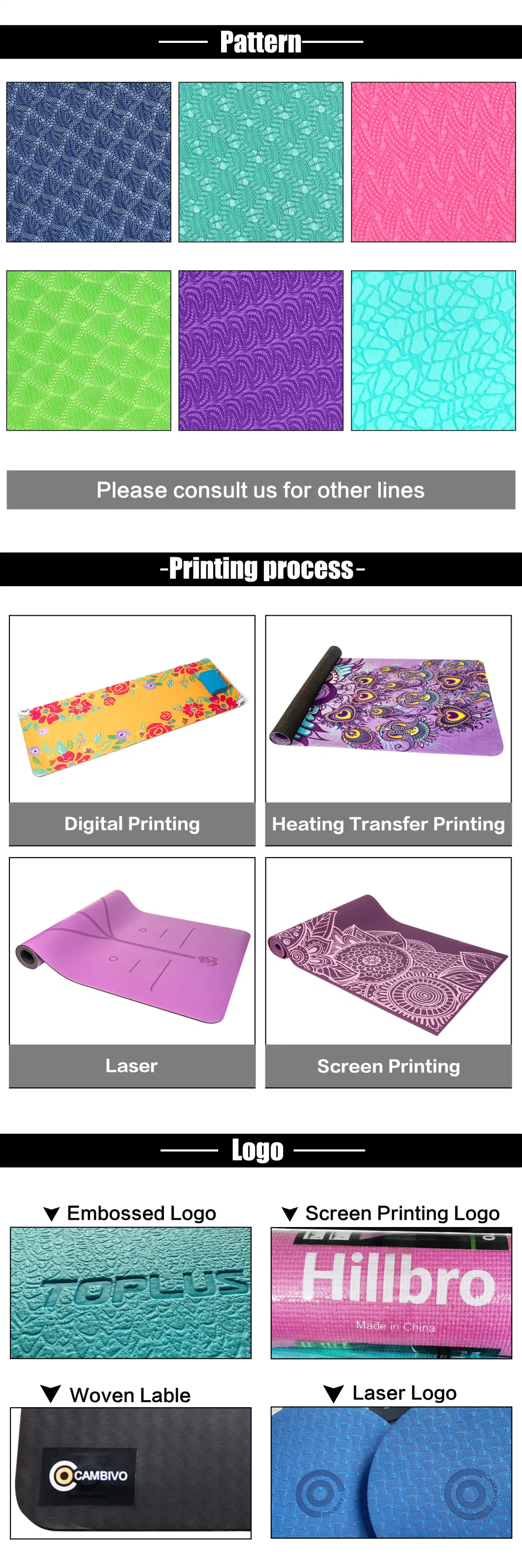 Factory Manufacturer Price Double Layer Cheap Custom Animal Bird Flower Print Graphic Customization TPE Yoga Mat