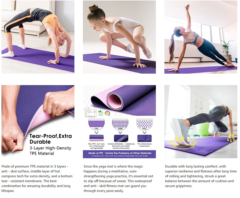 Custom Logo Gym Exercise Fitness Yoga Mat Folding Gymnastics Pilates Yoga Mat
