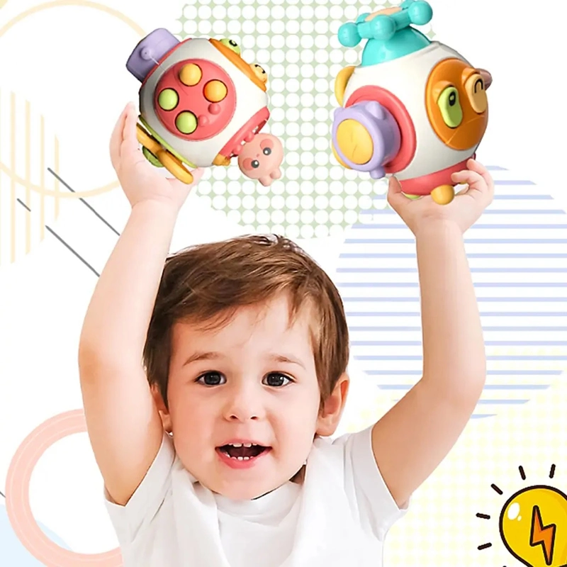 Whoesale Children Colorful Kids Toys Eletrical Connector Receptacle Unblanking Circuit Changer Revolve Press Musical Baby Ball with Music