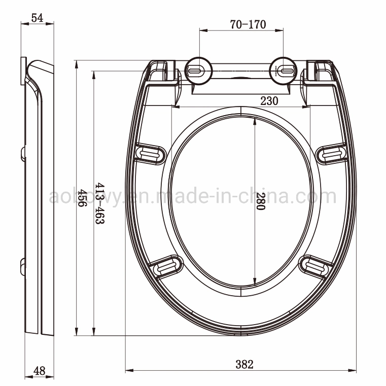 Slow Drop D-Shape Toilet Seat Made in China