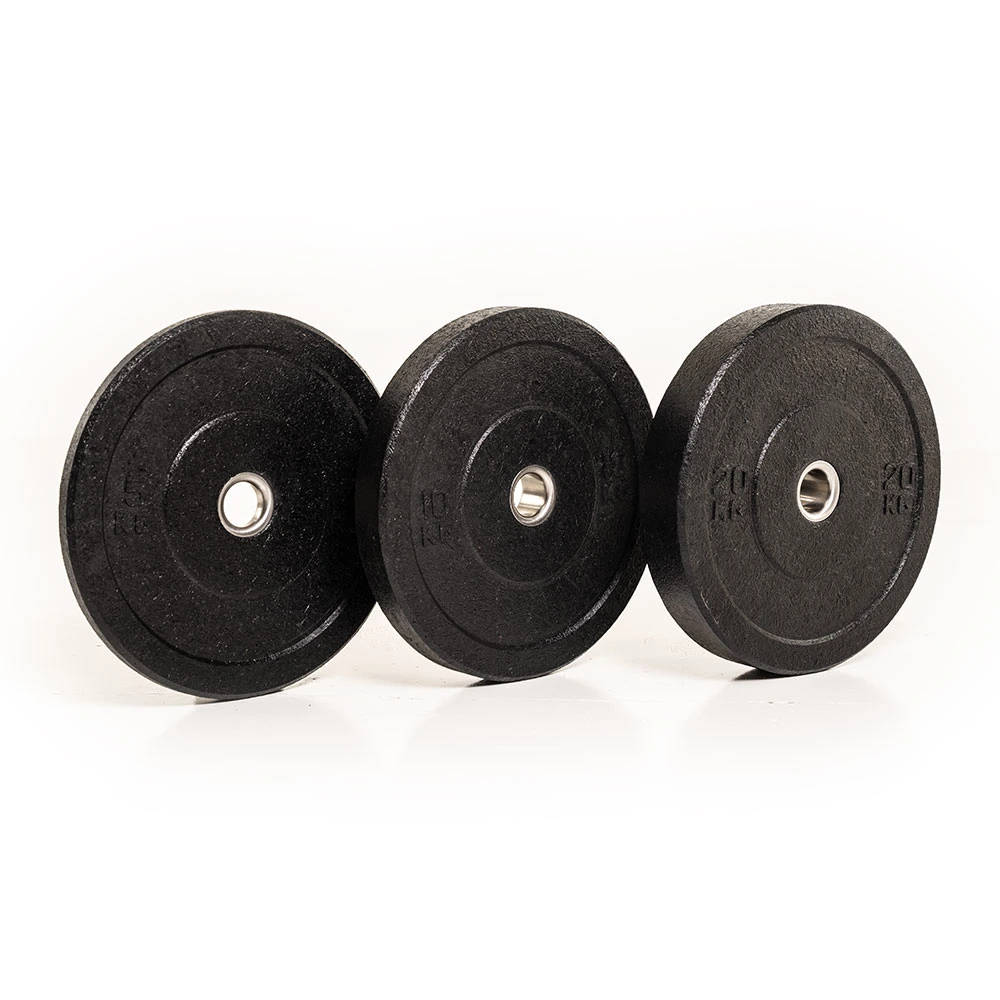 Black Rubber Solid Bumper Plates for Weightlifting Free Weights Op Plate