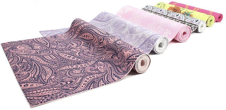 Wholesale Gym Eco-Friendly Fitness Home Custom Print 4mm 6mm High Density Roll PVC Foam Yoga Mat with Carrying Strap