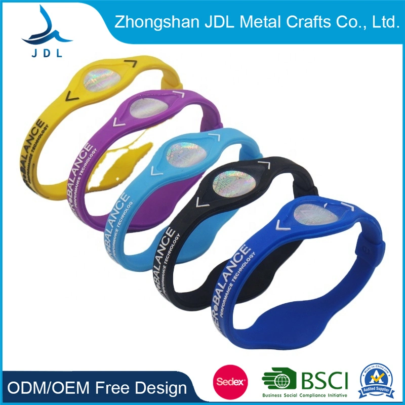 High Quality Custom Fashion Adjustable Healthy Sport Energy Balance Power Silicone Wristband for Promotional Gift Silicone Power Balanc E Wrist Band