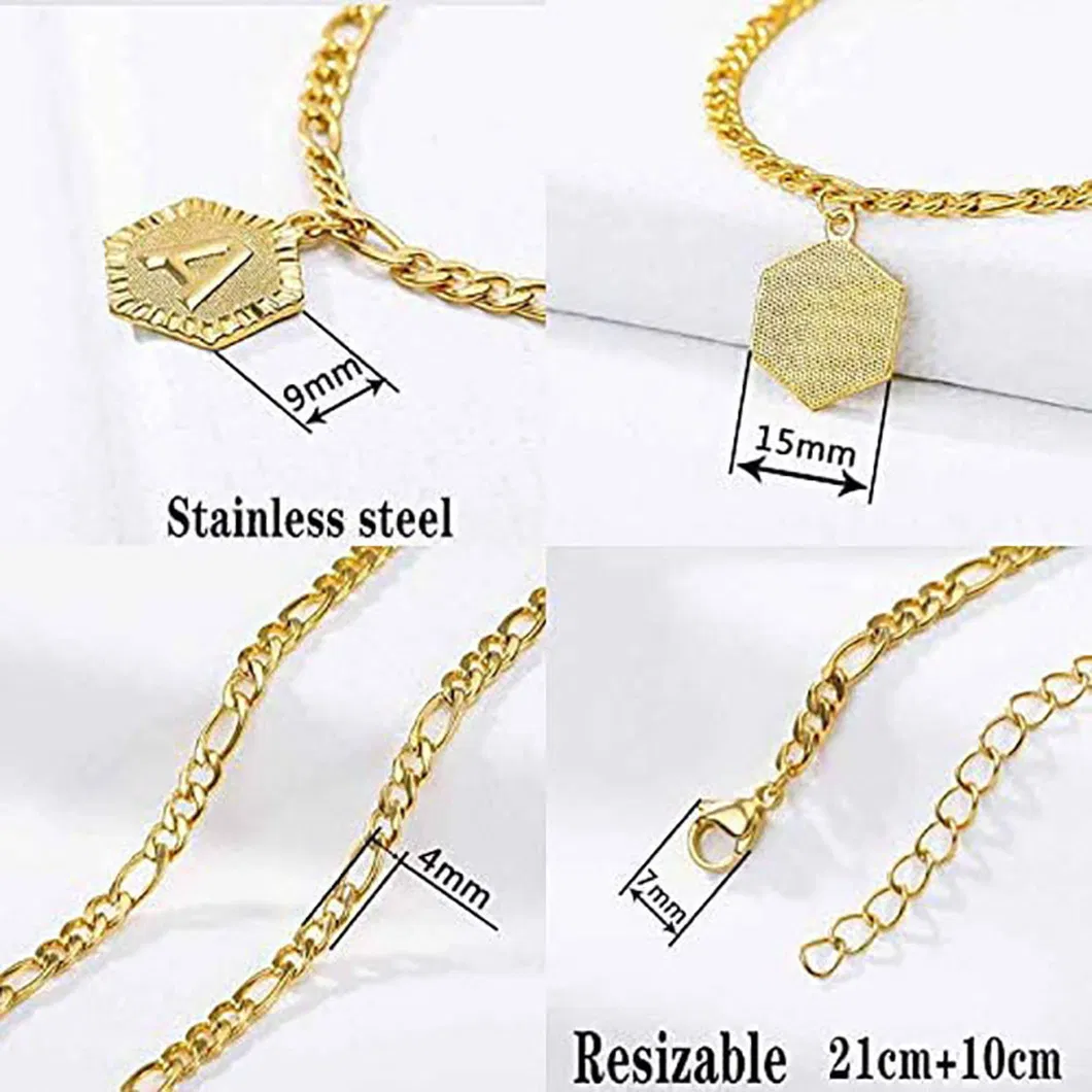 Custom Name Gold Anklet with Initials for Women Men Ankle Bracelets Figaro Cuban Link Anklet Bracelet