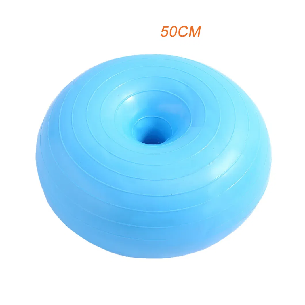 Yoga Ball 50cm PVC Pink Doughnut Shape Thicken Anti-Explosion Inflatable Seating