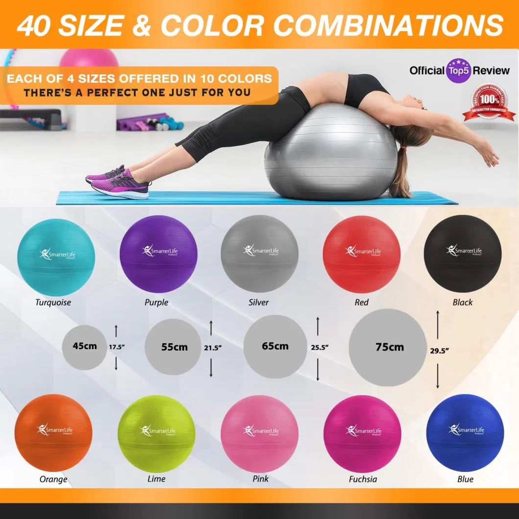 Five Colors 45cm 55cm 65cm Custom Size Yoga Ball
