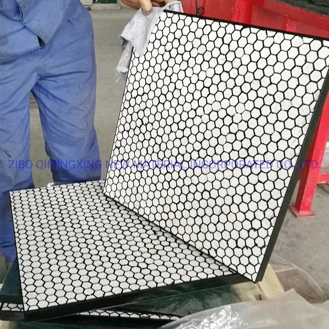 Ceramic-Rubber Composited Plates with Steel Bar with Bolts for Chute Liners