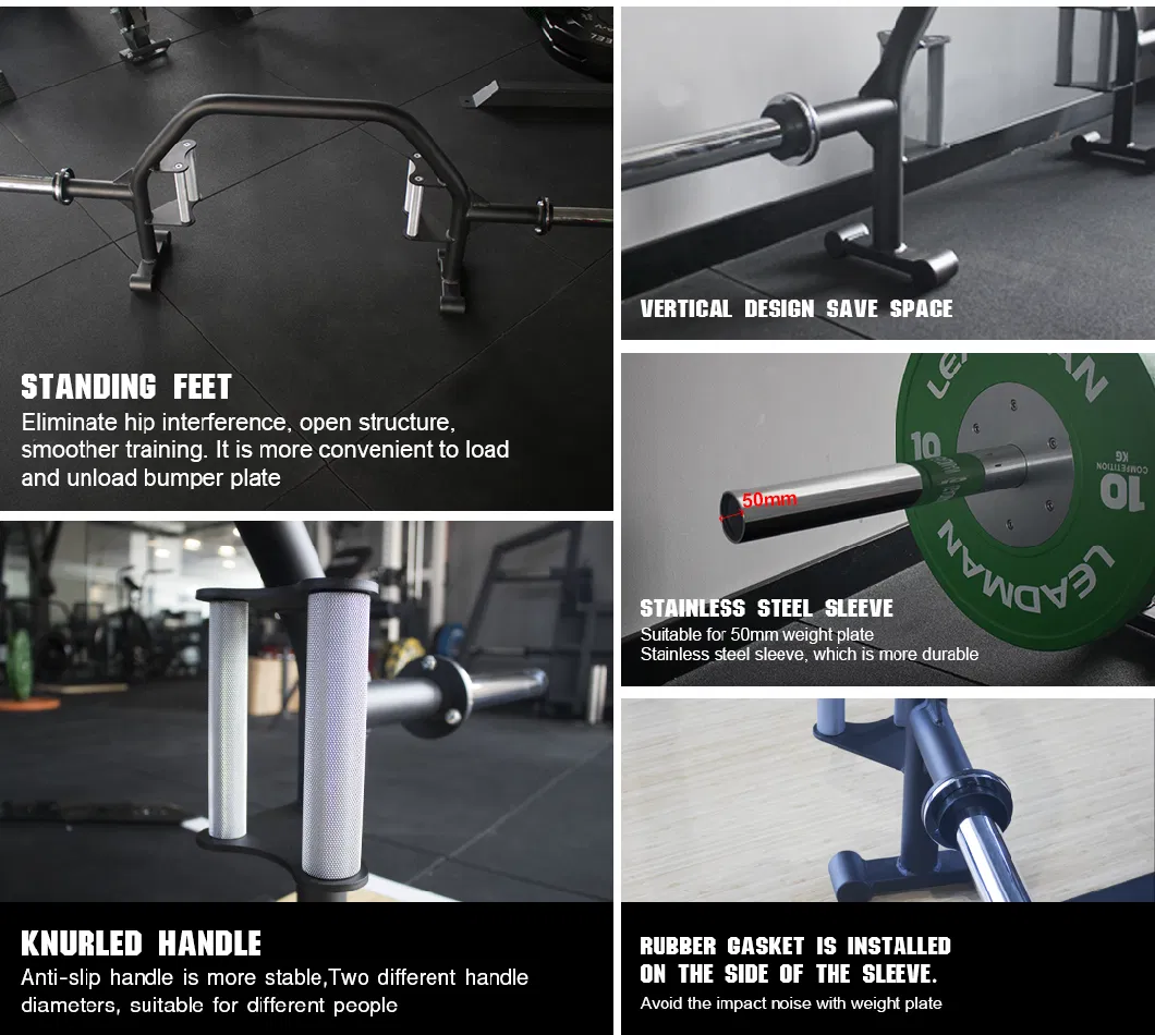 Barbell Weight Lifting Carbon Steel Standard Deadlift Training Safety Squat Hex Open Trap Bar