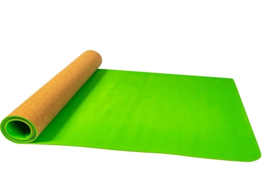 Good Quality Durable Indoor Fitness Suede Cork Gym 8mm Yoga Mat with Custom Printing