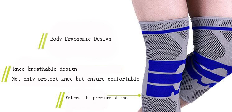 Outdoor Sport Breathable Nylon Silicone Knee Brace Compression Knee Sleeve Support