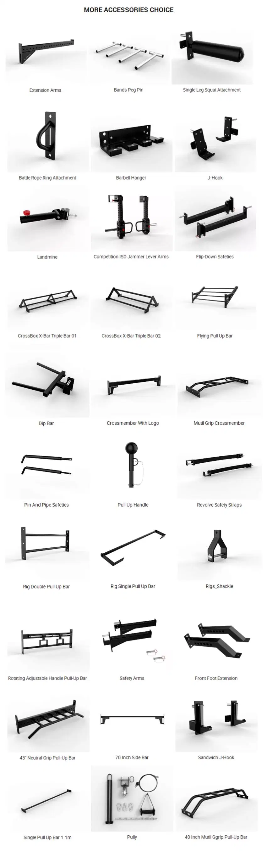 Multi-Function Power Cage Rack Attachments DIP Bars Attachments Barbell Rack Holders DIP Grip Handles for 2&quot; X 2&quot; Tube Power Cage