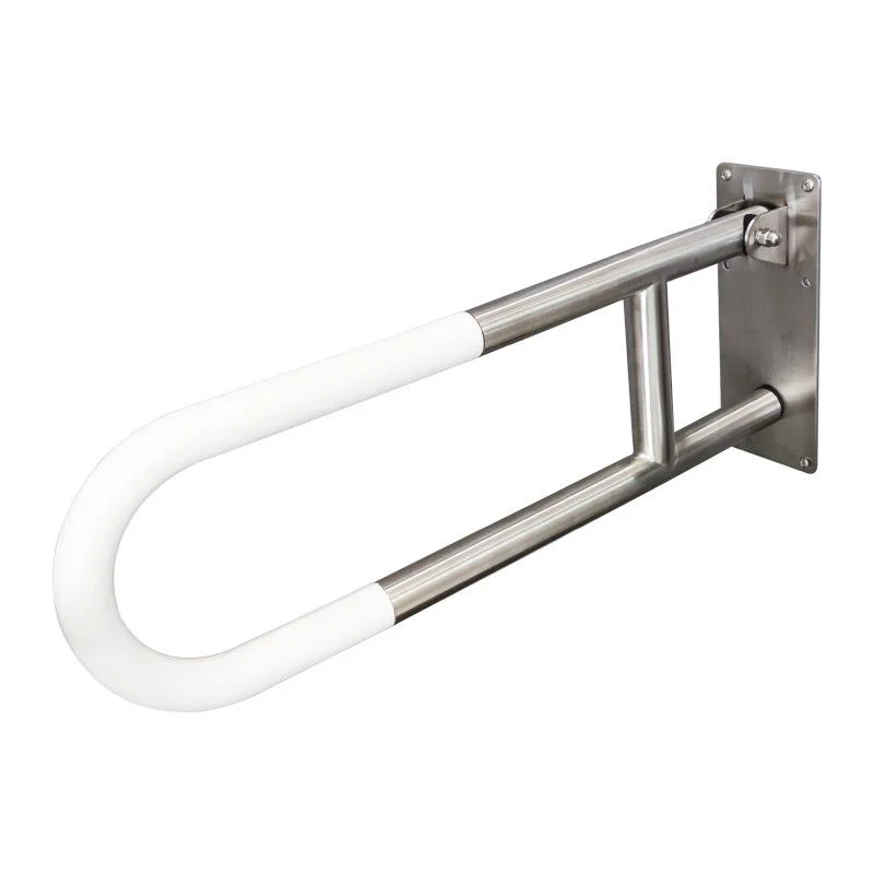 Wall Mount Folding U Shaped Grab Bar Stainless Steel Toilet Safety Armrest Bathroom Grab Bars