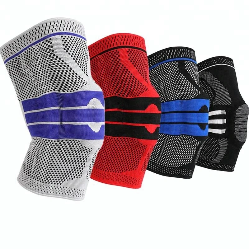 Outdoor Sport Breathable Nylon Silicone Knee Brace Compression Knee Sleeve Support