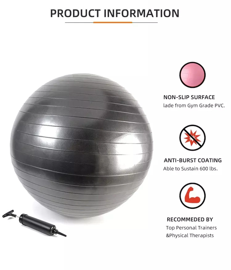 Custom Logo OEM Exercise Balance Trainer PVC Yoga Ball Gym Exercise Eco Friendly Yoga Ball Balance PVC Yoga Ball