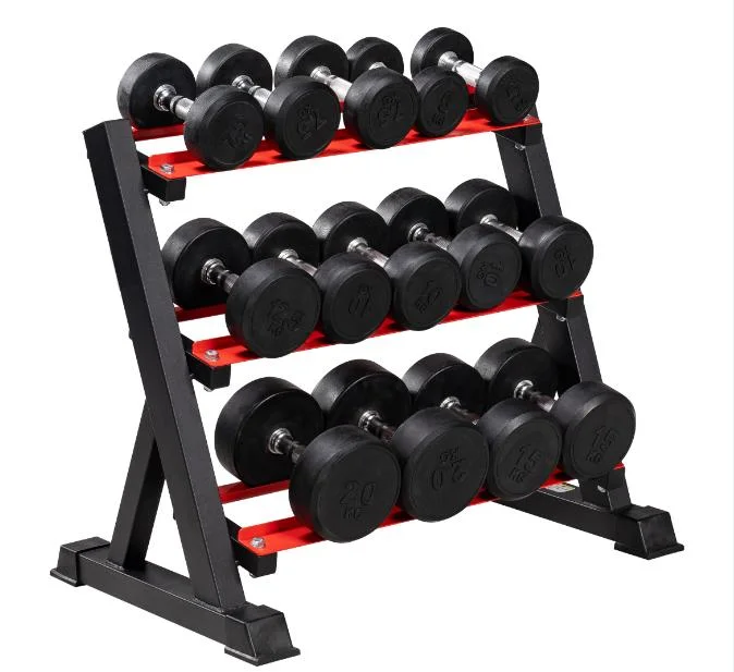 Home Gym Durable Steel Packing Material Dumbbell Rack Stand 3 Layers