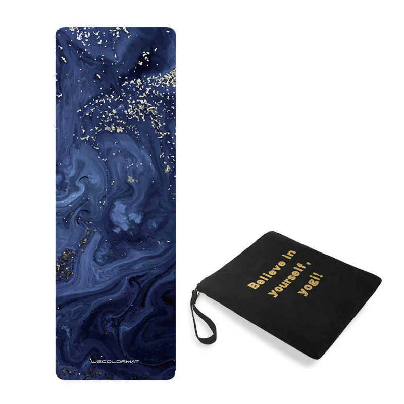 Non-Slip Fitness Organic Natural Rubber Custom Printed Microfiber Eco Yoga Mat