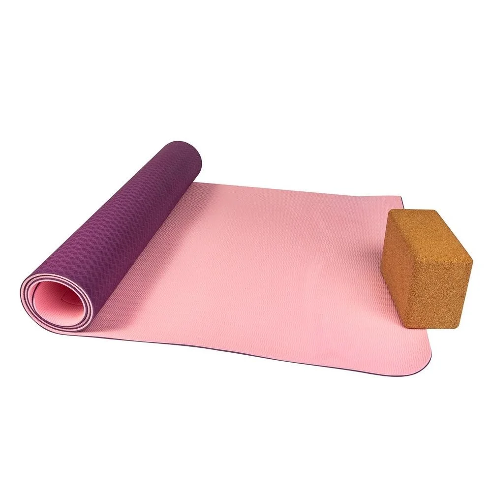 Good Quality Durable Indoor Fitness Suede Cork Gym 8mm Yoga Mat with Custom Printing