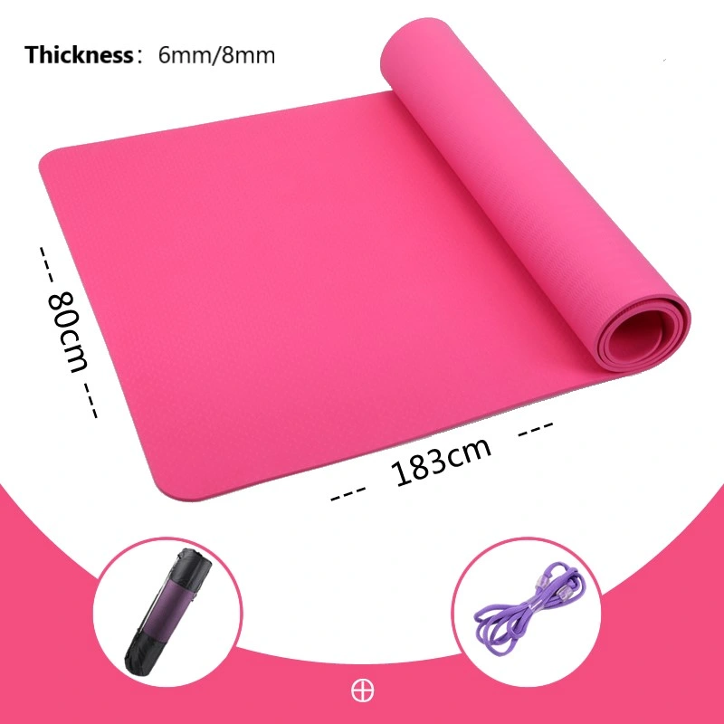 Exercise Workout Sports Non Slip Sustainable Biodegradable Fitness Yoga Matt Recyclable Black TPE Yoga Mat