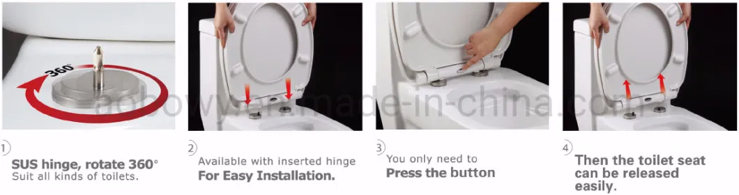 Slow Drop D-Shape Toilet Seat Made in China