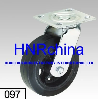 Black Rubber Wheel Trolley Wheel Heavy Duty Industrial Caster Plate Top