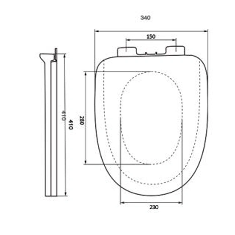 Bathroom Economic PP Material D Shape Toilet Seat