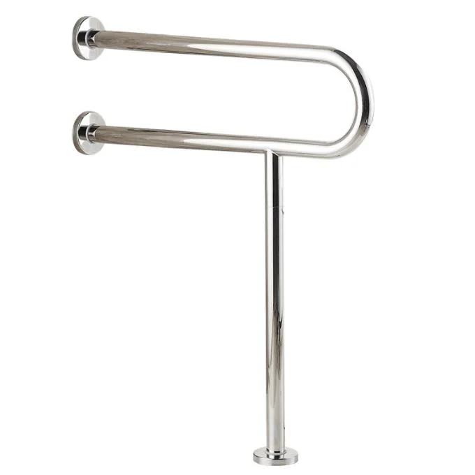 U Shaped Shower Grab Bar with Paper Holder Stainless Steel Grab Bar