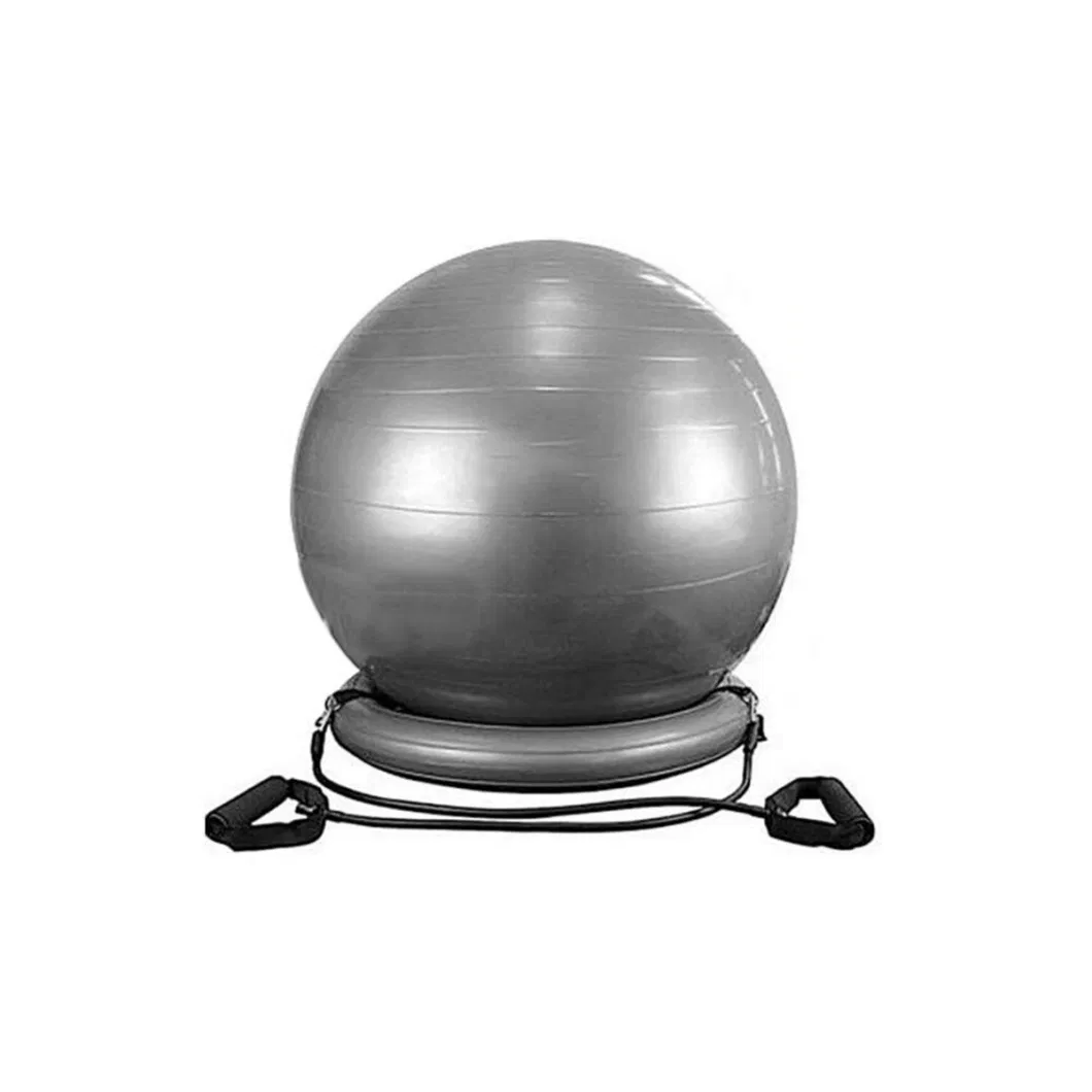 65 Cm Ball with Stability Base and Workout Resistance Bands - Exercise Ball Chair System - Yoga and Pilates for Gym, Home or Office Wbb13023