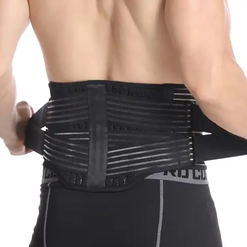 Adjustable Breathable Mesh Black Pain Relief Waist Support Strap