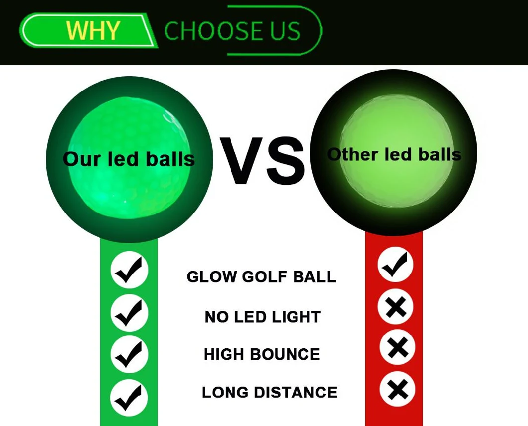 Wholesale 6 Pack Golf Gift Box Custom Logo LED Golf Balls Glow in The Dark Golf Balls for Night Sports