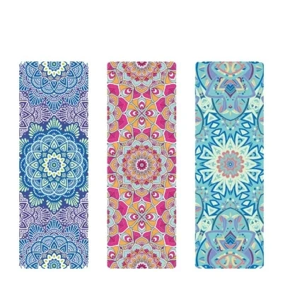 Non-Slip Fitness Organic Natural Rubber Custom Printed Microfiber Eco Yoga Mat