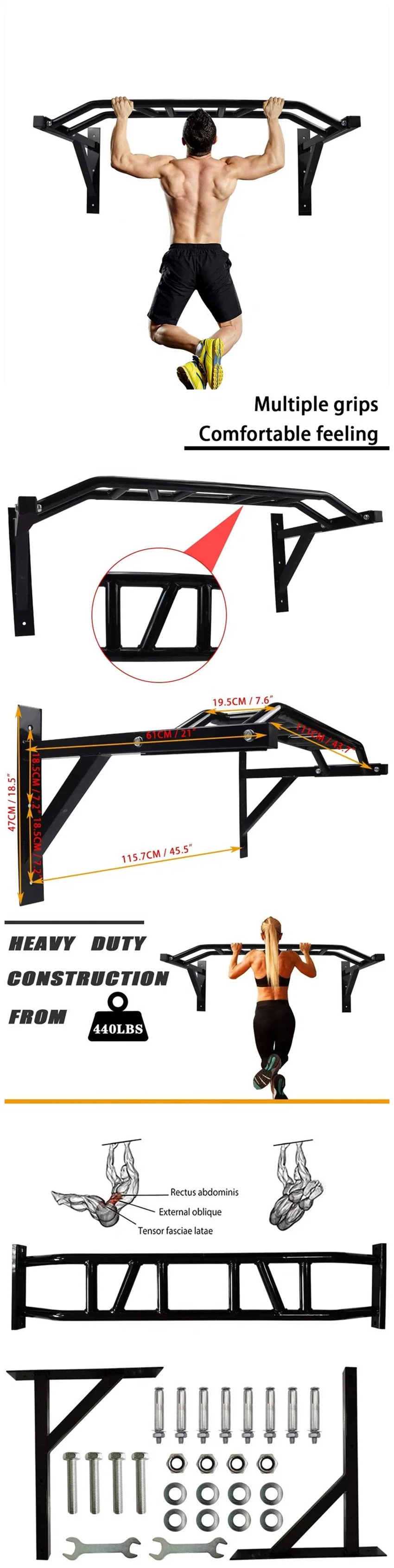 Pull up Bar Wall Mounted Chin up Bar Wall Mount Multifunctional DIP Station for Indoor Home Gym Workout Power Tower Set Training
