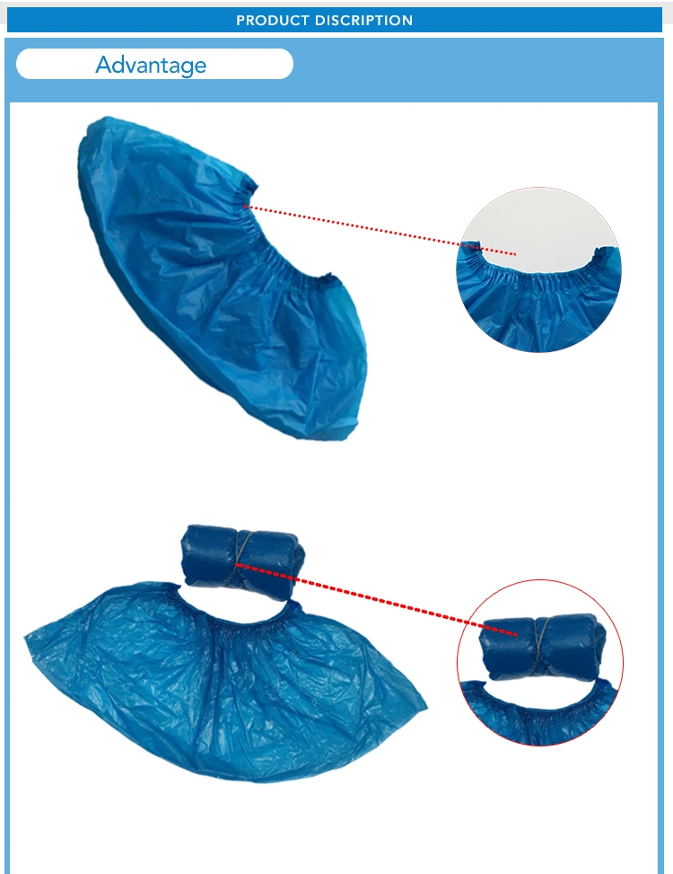 Surgical Medical Protective Disposable Plastic CPE PE Waterproof Shoe Cover for Lab Hospital Food Factory